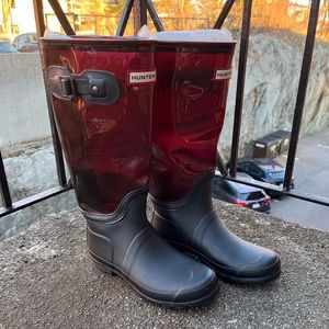 $250 Hunter Original Clear Leg Wellie Rain Boots